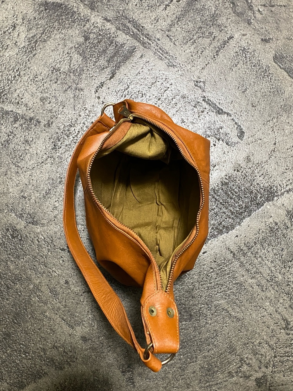 Genuine Leather Bag - Olive Brown